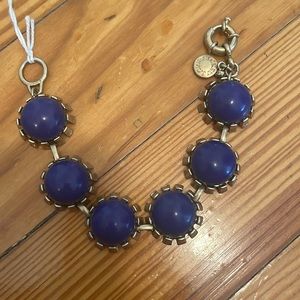 Jcrew navy bobble bracelet in gold